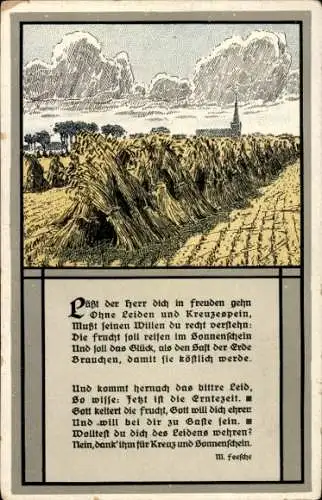 Ak Gedicht von M. Feesche, Lässt der Herr dich in Freuden gehen