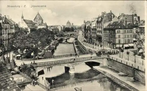 Ak Strasbourg Straßburg Elsass Bas Rhin, Straßburg im Panoramablick,  Jllpanorama.