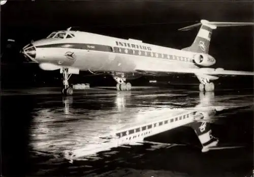 Ak Passagierflugzeug TU 134, Interflug
