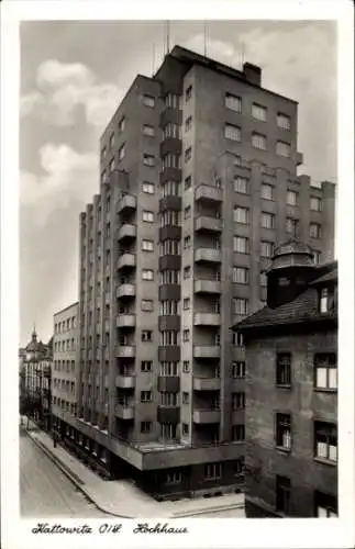 Ak Katowice Kattowitz Oberschlesien, Hochhaus