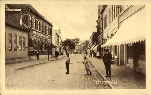 Ak Dänemark, Storehedinge, Geschäft, Straßenansicht