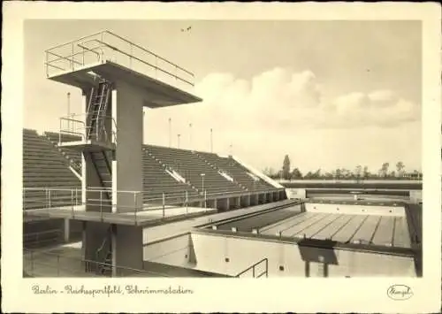 Ak Berlin Charlottenburg, Schwimmstadion, Sprungturm, Reichsportfeld