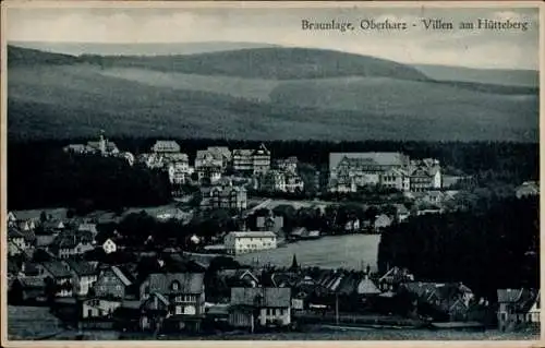 Ak Braunlage im Oberharz,  Villen am Hütteberg, Berge im Hintergrund