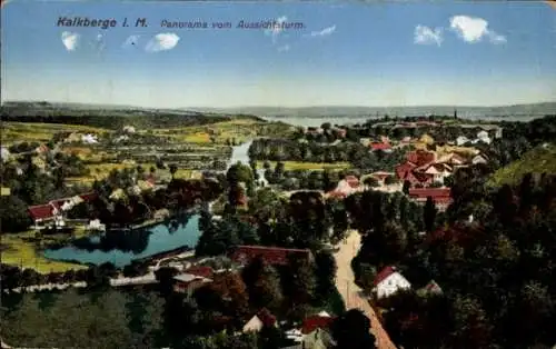 Ak Kalkberge Rüdersdorf in der Mark, Panorama, Aussichtsturm, Landschaft, schattige Bäume, Was...