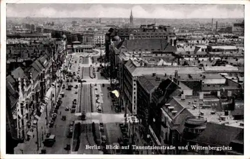 Ak Berlin Schöneberg, Blick auf Tauentzienstraße, Wittenbergplatz, Stadtansicht, Straßenansicht