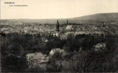 Ak Weimar in Thüringen, Aussicht auf  Kasernenberg, Stadtansicht, historische Postkarte