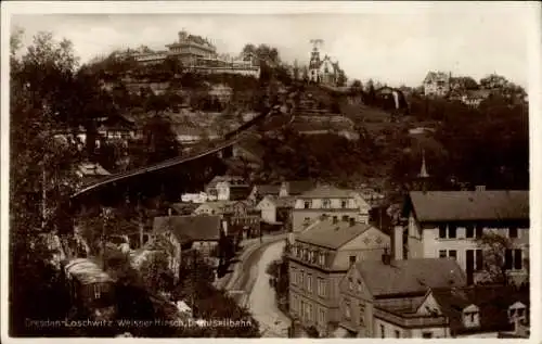 Ak Dresden Loschwitz, Weißer Hirsch, Drahtseilbahn