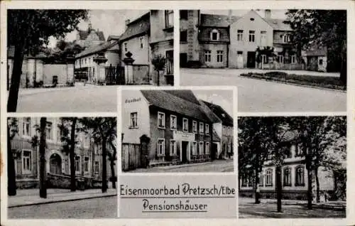Ak Pretzsch an der Elbe Bad Schmiedeberg, Pensionshäuser, Gasthof