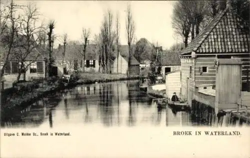Ak Broek in Waterland Nordholland Niederlande, Häuser am Wasser
