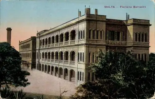Ak Floriana Malta, Floriana Barracks, historische Kaserne, maltesische Architektur