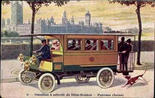 Ak Puteaux Hauts de Seine, Omnibus a petrole de Dion Bouton