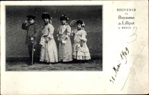 Ak Paris, Souvenir des Königreich Liliput, Liliputaner