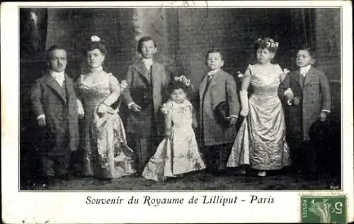 Ak Souvenir du Royaume de Liliput, Paris, Liliputaner