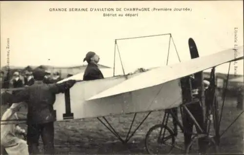 Ak Grande Semaine d'Aviation de Champagne, Première Journée, Blériot au départ