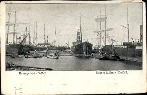 Ak Delfzijl Groningen, Hafen, Dampfer