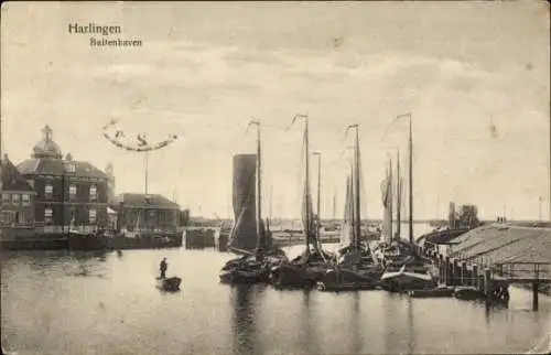 Ak Harlingen Friesland Niederlande, Buitenhaven