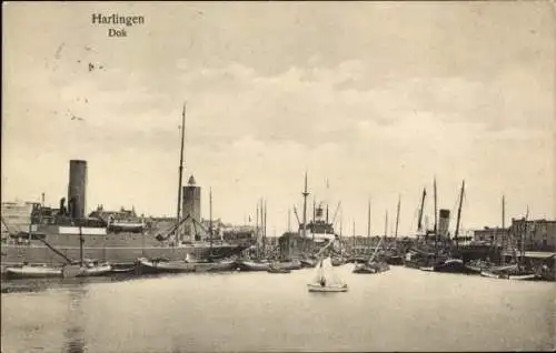 Ak Harlingen Friesland Niederlande, Hafen