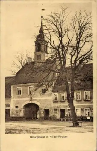 Ak Niederputzkau Putzkau in der Oberlausitz, Rittergutstor