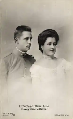 Ak Erzherzogin Maria Anna und herzog Elias von Parma
