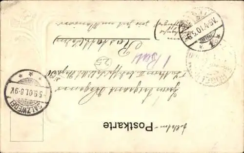 Präge Ak Salzwedel in der Altmark, Platz, Gebäude, Wappen