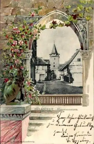 Präge Passepartout Litho Helmstedt in Niedersachsen, Hausmannsturm