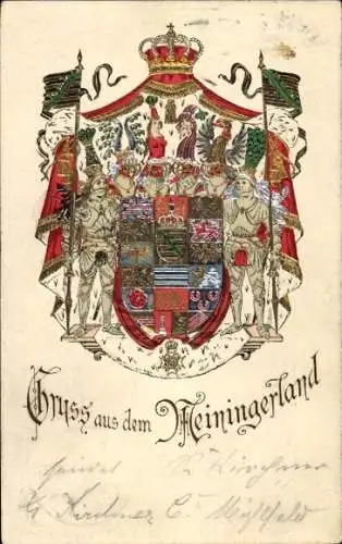 Präge Wappen Ak Meiningen in Thüringen, Meiningerland