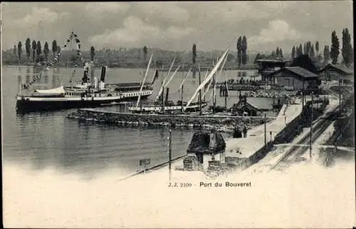 Ak Le Bouveret Kanton Wallis, Port, Dampfer