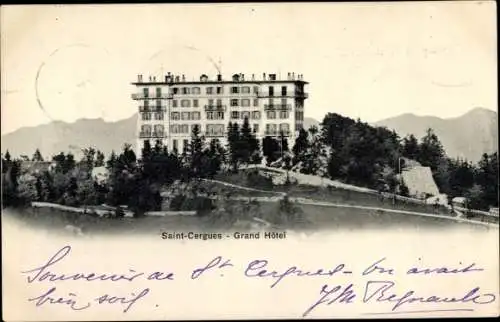 Ak Saint Cergues Kanton Waadt, Blick zum Grand Hotel, Gesamtansicht