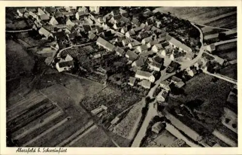 Ak Abersfeld bei Schonungen Unterfranken, Luftbild vom Ort
