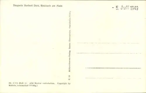 Ak Retzbach Zellingen am Main Unterfranken, Fliegeraufnahme