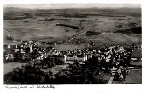 Ak Bad Wurzach in Oberschwaben, Fliegeraufnahme, Salvatorkolleg