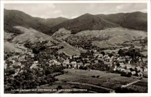 Ak Zell Weierbach Offenburg am Schwarzwald, Fliegeraufnahme, Gasthaus zum Riedle