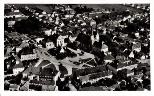 Ak Altötting in Oberbayern, Altötting vom Flugzeug aus