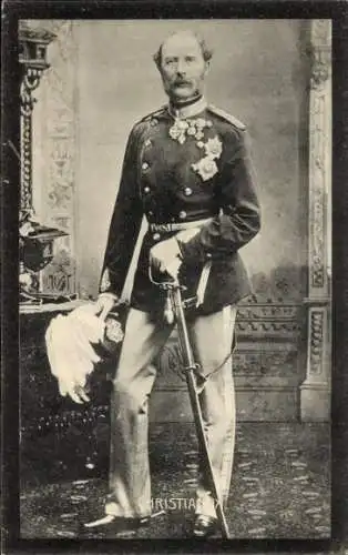 Ak Portrait von Kaiser Christian X. in Uniform