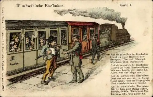 Lied Künstler Ak D'schwäb'sche Eise'bahne