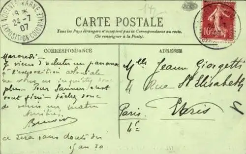 Ak Kolonialausstellung 1907, Elefantentraining