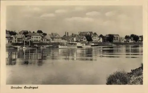 Ak Dresden Laubegast, Blick übers Wasser zur Stadt
