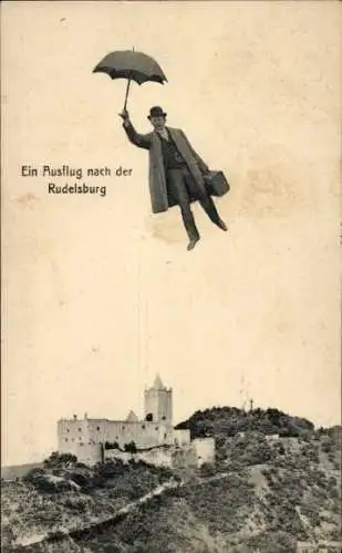 Ak Bad Kösen Naumburg an der Saale, Ausflug nach der Rudelsburg