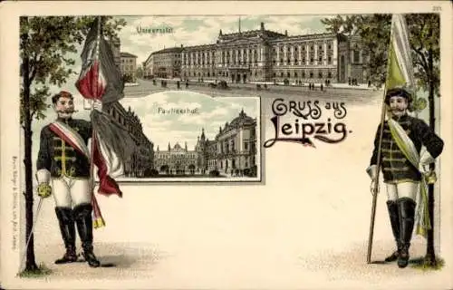 Studentika Litho Leipzig in Sachsen, Paulinerhof, Universität, Studenten