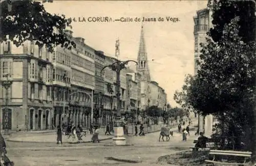 Ak La Coruña Galicien, Straßenansicht