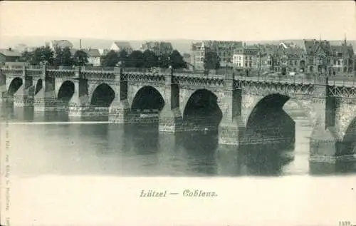 Ak Lützel Koblenz am Rhein, Brücke
