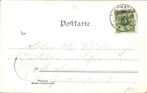 Ak Oschatz in Sachsen, Stadtansicht  Teilansicht mit Gebäuden, Blumenmuster am Rand