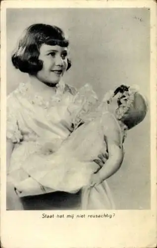 Ak Mädchen mit Puppe, Portrait
