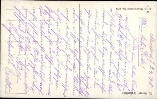 Ak Liebespaar, Kuss, Amor