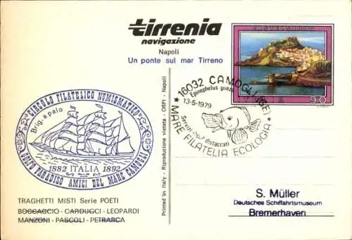 Ak Schiff Leopardi, tirrenia navigazione Napoli