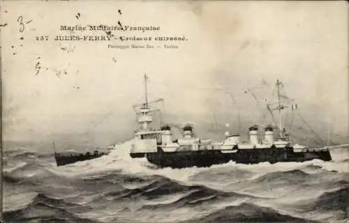 CPA Marine militaire Francaise, Jules Ferry, Croiseur cuirassé