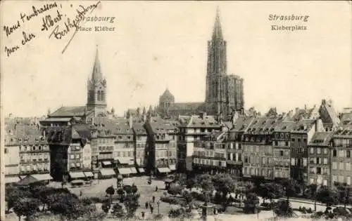 Ak Strasbourg Straßburg Elsass Bas Rhin,  Place Kleber