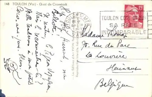 Ak Toulon Var, Quai de Cronstadt