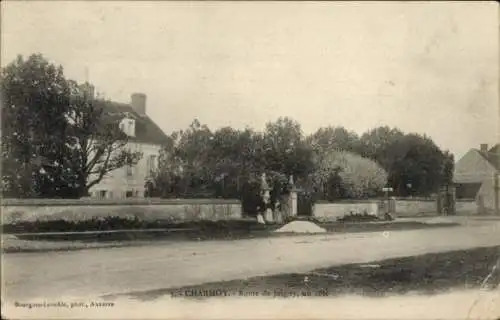 Ak Charmoy Yonne, Route de Joigny, un côte
