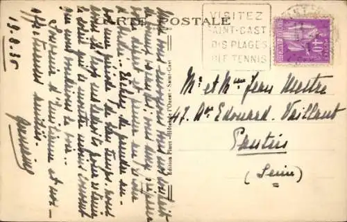 Ak Saint Cast Cotes d'Armor, La jolie Plage